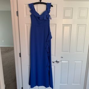BCBG Blue Blacktie Maxi Dress